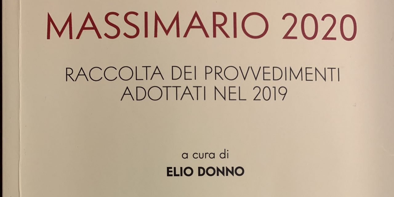 ONLINE IL MASSIMARIO 2020 DEL CNOG