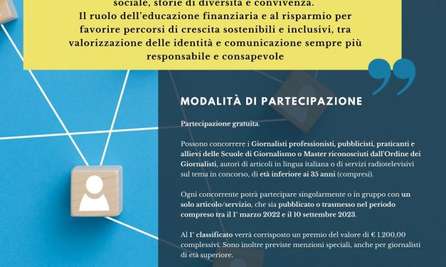 Finanza per il sociale. Al via la settima edizione del Premio ABI-FEDUF-FIABA per giornalisti