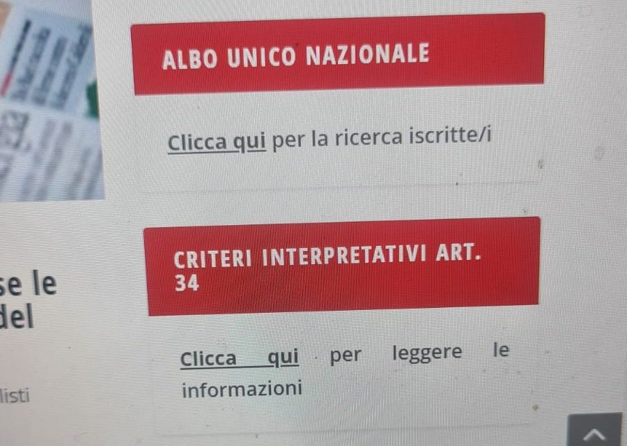 Operativo sul sito il nuovo Albo unico nazionale