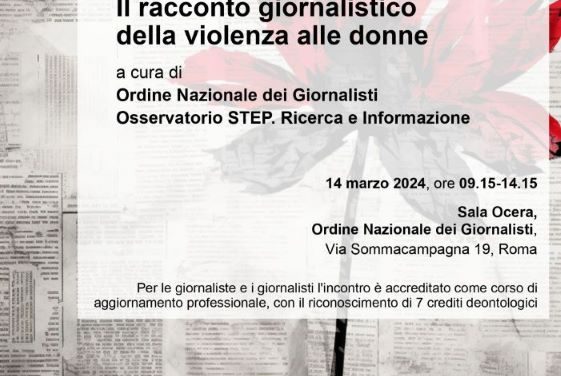 Il racconto giornalistico della violenza alle donne. Un corso con l’Osservatorio Step