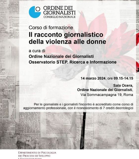 Il racconto giornalistico della violenza alle donne. Un corso con l’Osservatorio Step