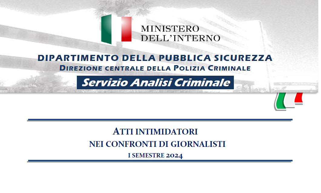 Rapporto Criminalpol minacce ai giornalisti: situazione stabile nel primo semestre dell’anno