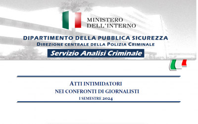 Rapporto Criminalpol minacce ai giornalisti: situazione stabile nel primo semestre dell’anno